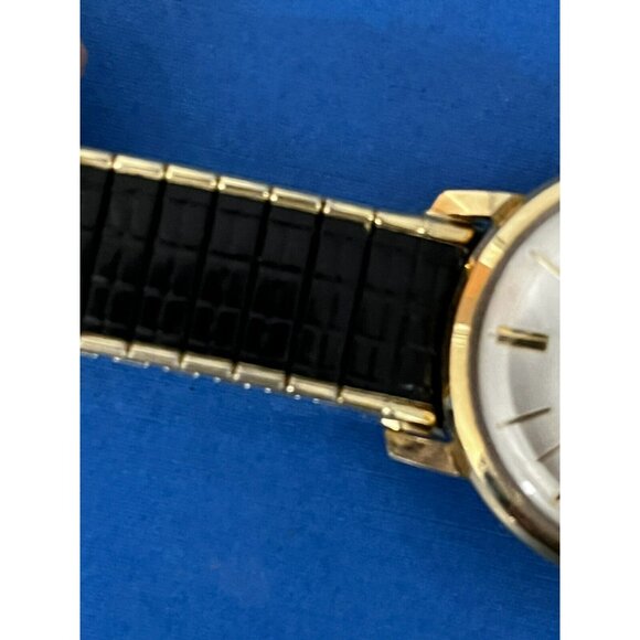 Vintage 1960s Mens Elgin Silver & Gold tone Pie Pan Dial Watch in box - Picture 15 of 16